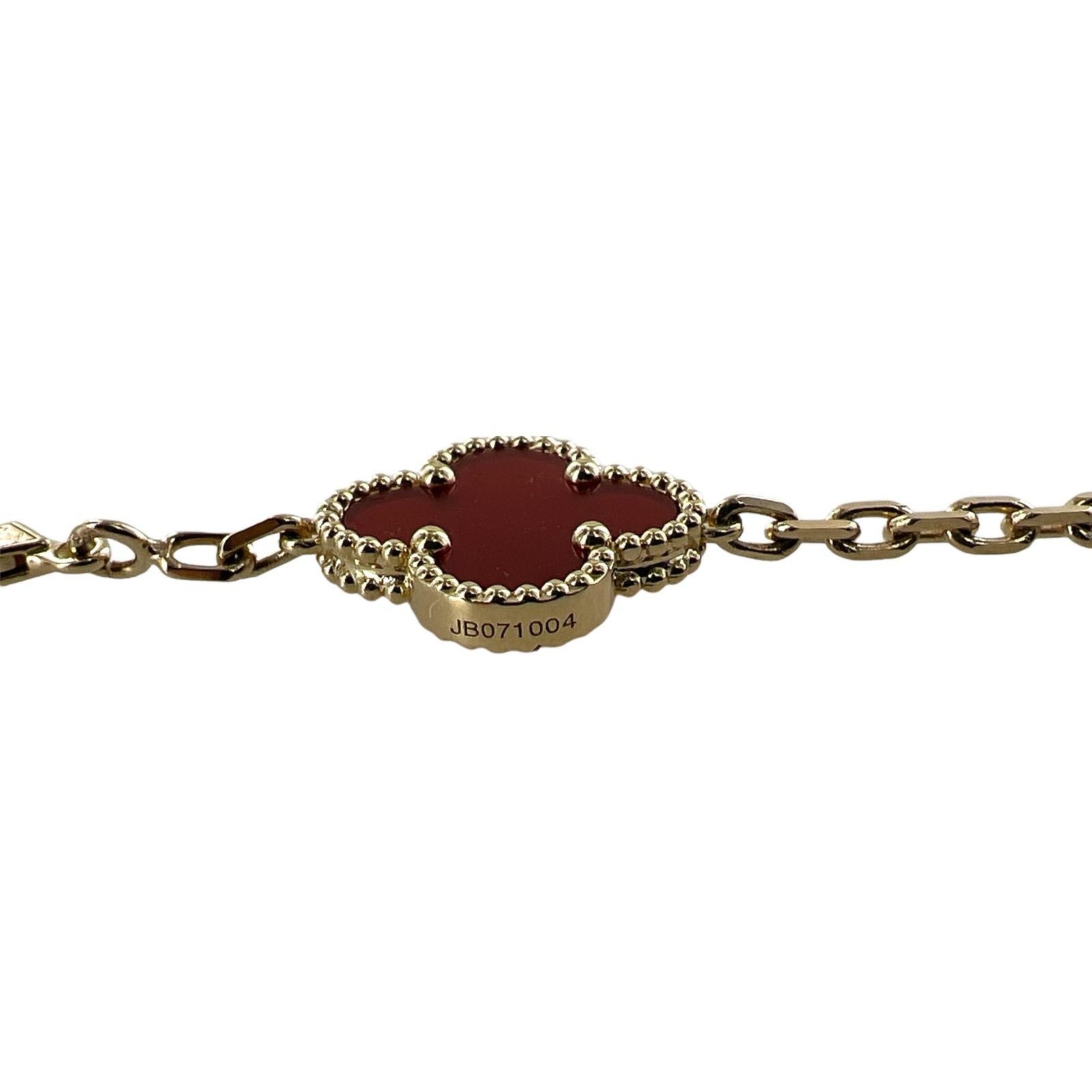 Van Cleef & Arpels Vintage Alhambra Karneol 18KYG 20 Motiv Halskette B&P''s Damen