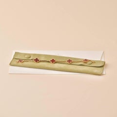 Van Cleef & Arpels Pulsera Vintage Alhambra Cornalina 5 Motivos Oro Amarillo 18K