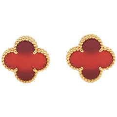 Van Cleef & Arpels 'Vintage Alhambra' Carnelian Earrings