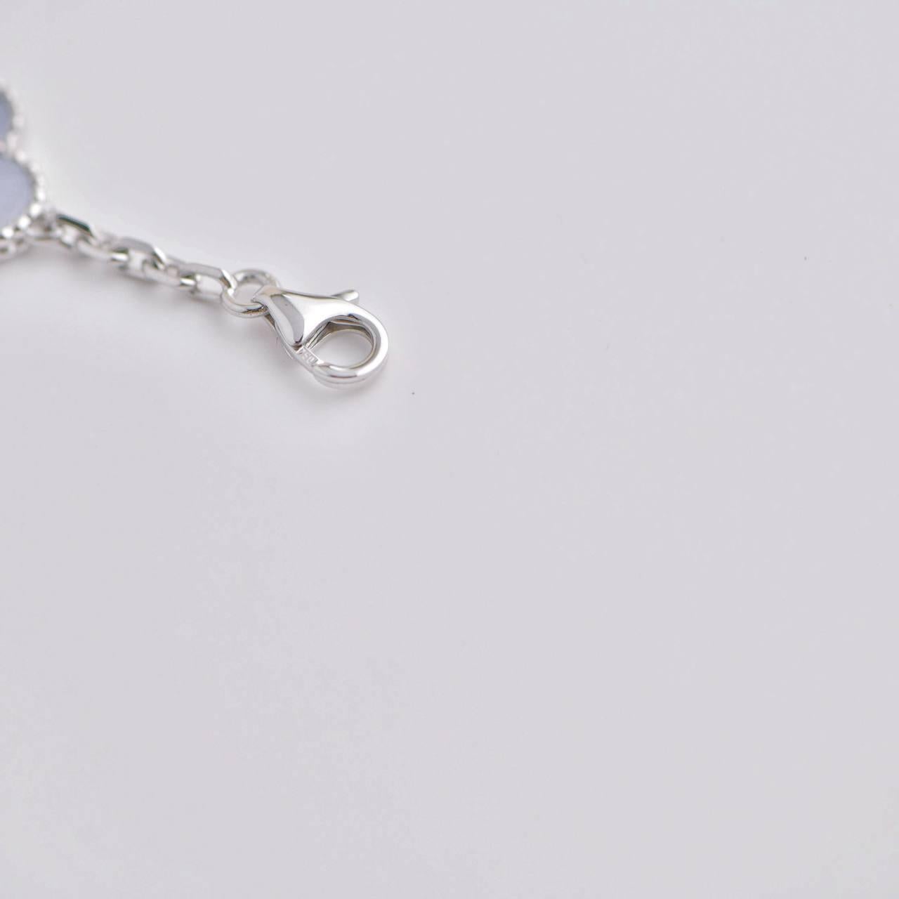 Van Cleef & Arpels Vintage Alhambra Chalcedony 5 Motif Bracelet 1