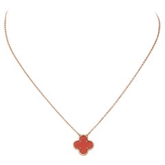 Van Cleef & Arpels Used Alhambra Coral Pendant