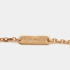 Van Cleef & Arpels, collier pendentif vintage Alhambra en or rose 18 carats et diamants