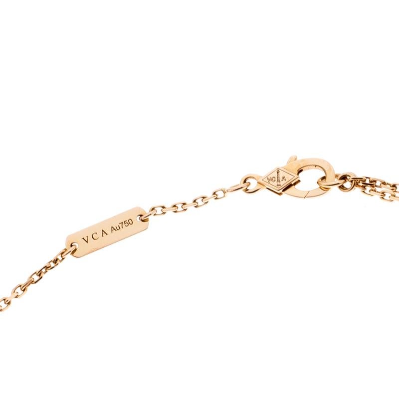 Van Cleef & Arpels Vintage Alhambra Diamond 18K Rose Gold Pendant Necklace 1