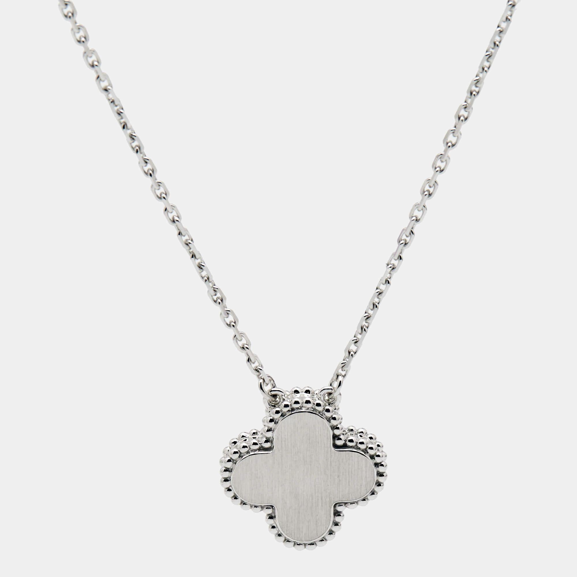 Van Cleef & Arpels’ Alhambra jewel was first created in 1968, and the Vintage Alhambra creations remain faithful to its timeless elegance. The iconic motif is a symbol of good luck, health, fortune, and love. This limited-edition necklace features a