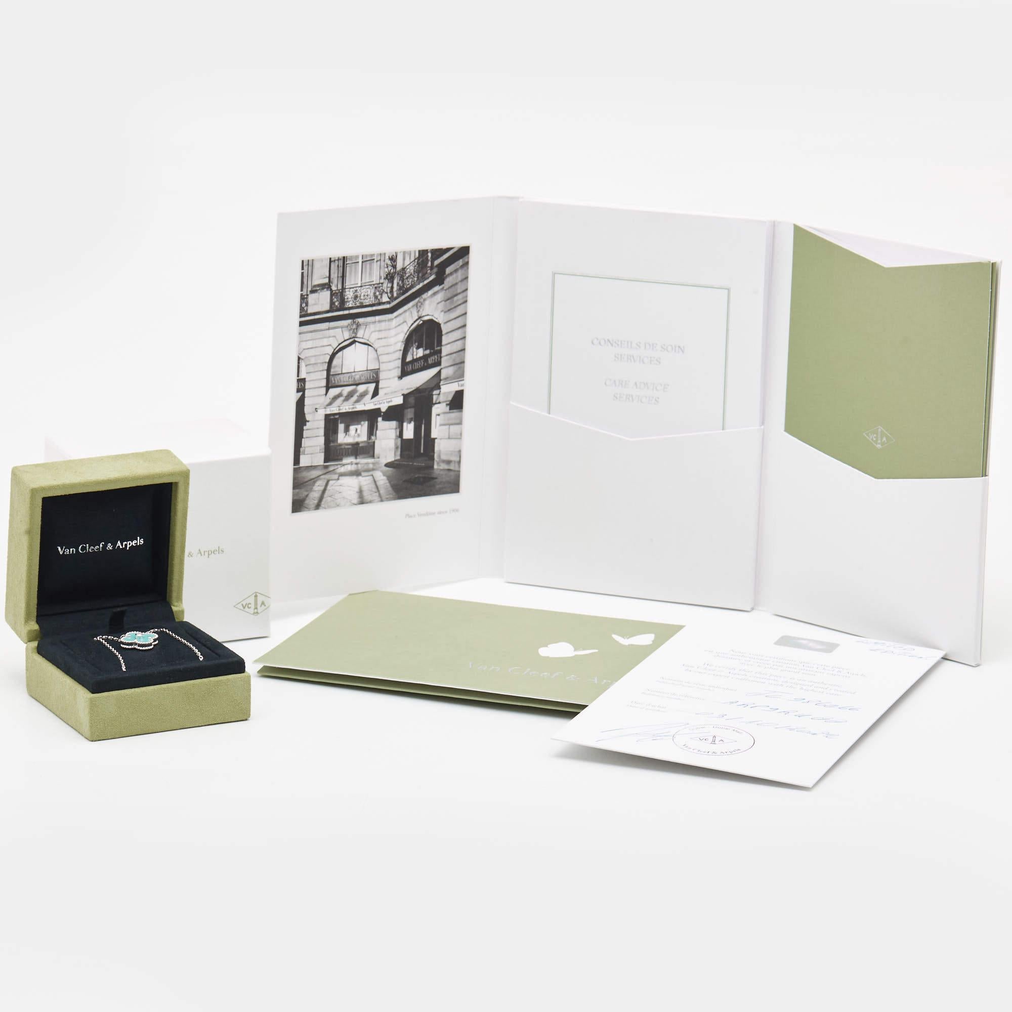Uncut Van Cleef & Arpels Vintage Alhambra Diamond 18k White Gold 2022 Necklace
