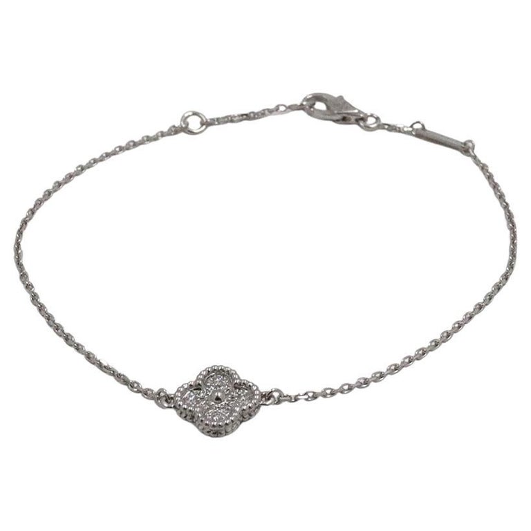 Van Cleef & Arpels Vintage Alhambra Diamond Bracelet For Sale