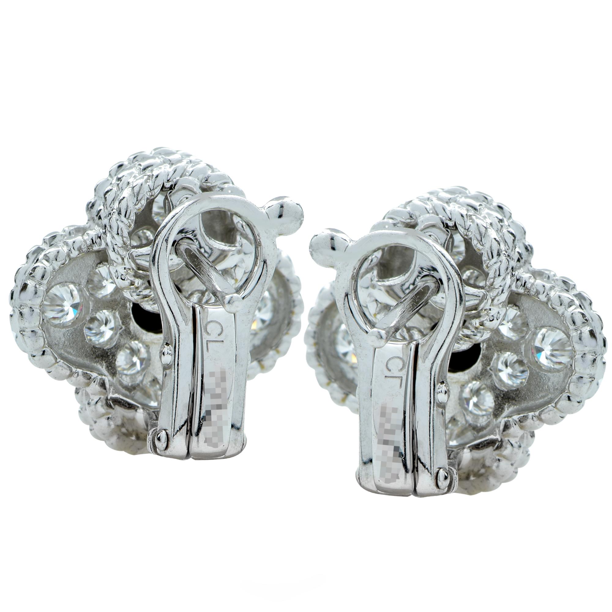 van cleef diamond alhambra earrings