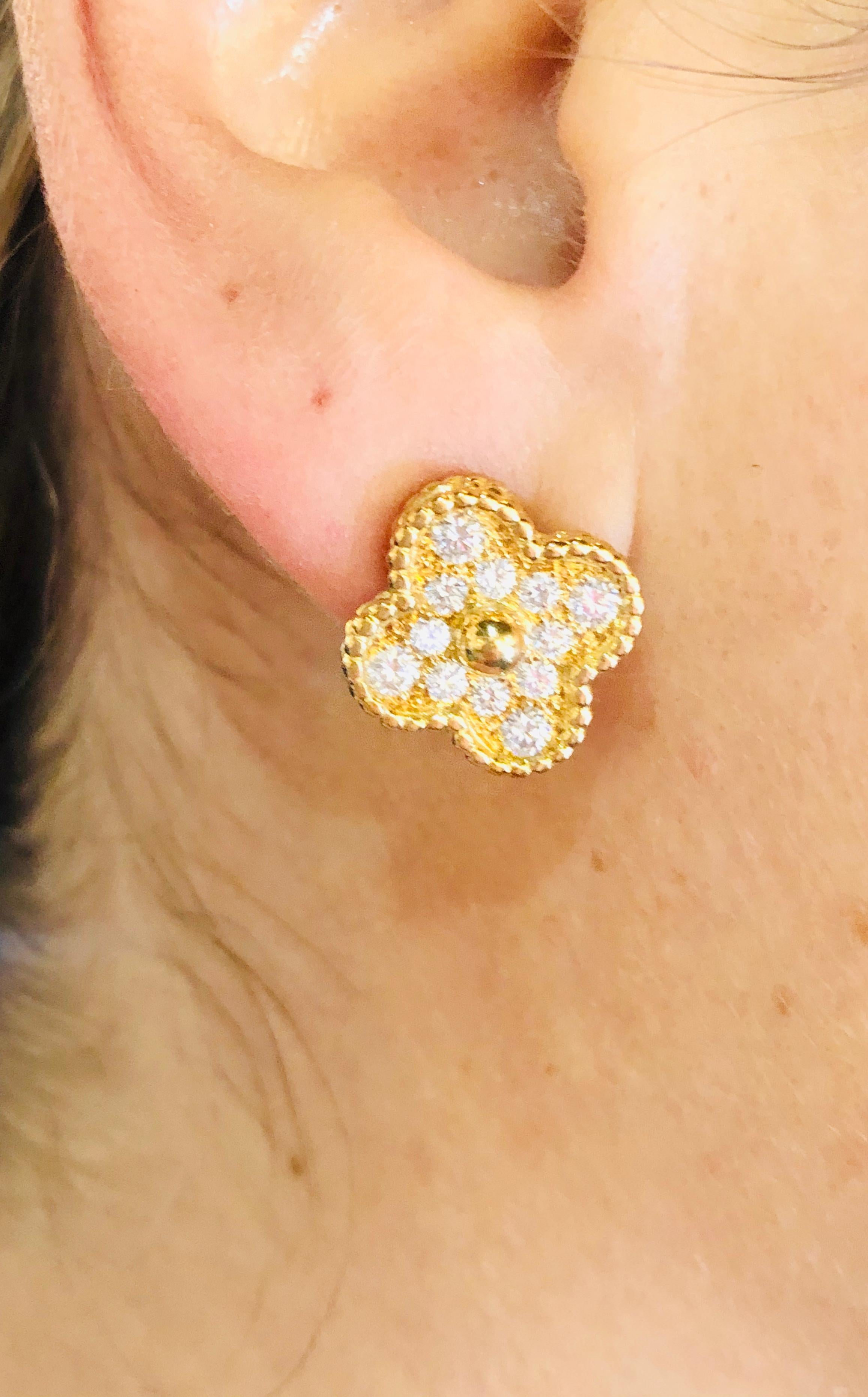 sweet alhambra diamond earrings