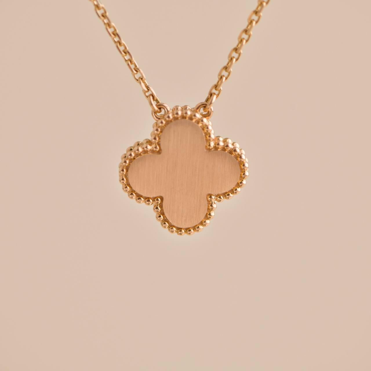 rose gold van cleef necklace