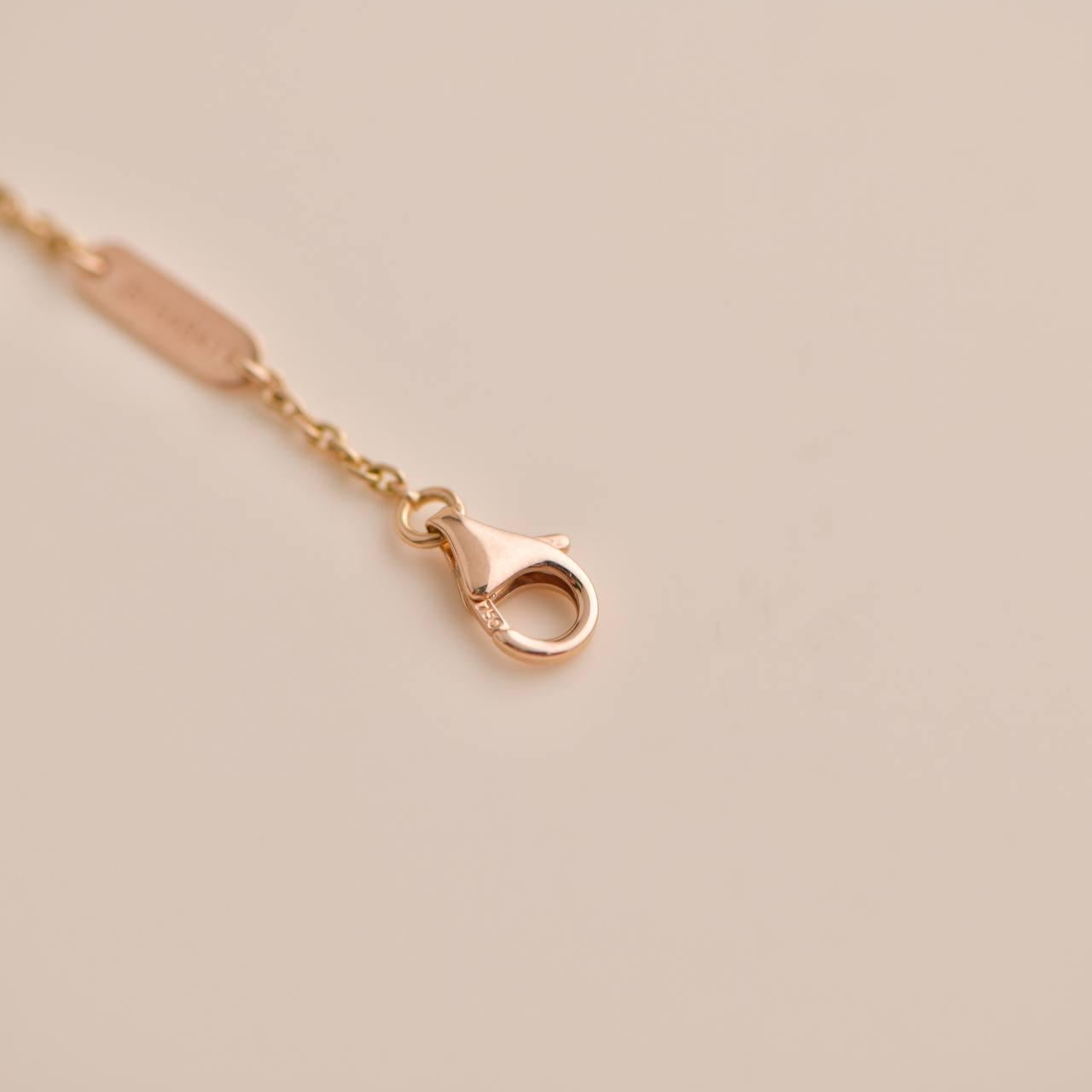Brilliant Cut Van Cleef & Arpels Vintage Alhambra Diamond Limited Edition Rose Gold Necklace