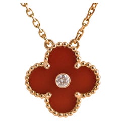 Van Cleef & Arpels Used Alhambra Diamond Limited Edition Rose Gold Necklace