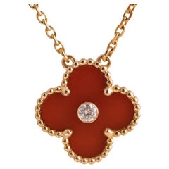 Van Cleef & Arpels Vintage Alhambra Halskette aus Roségold mit Diamanten in limitierter Auflage