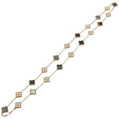 Van Cleef & Arpels "Retro Alhambra" Diamond & Mother of Pearl Necklace