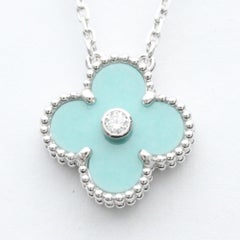 Van Cleef & Arpels Vintage Alhambra Diamond Necklace in 18K White Gold