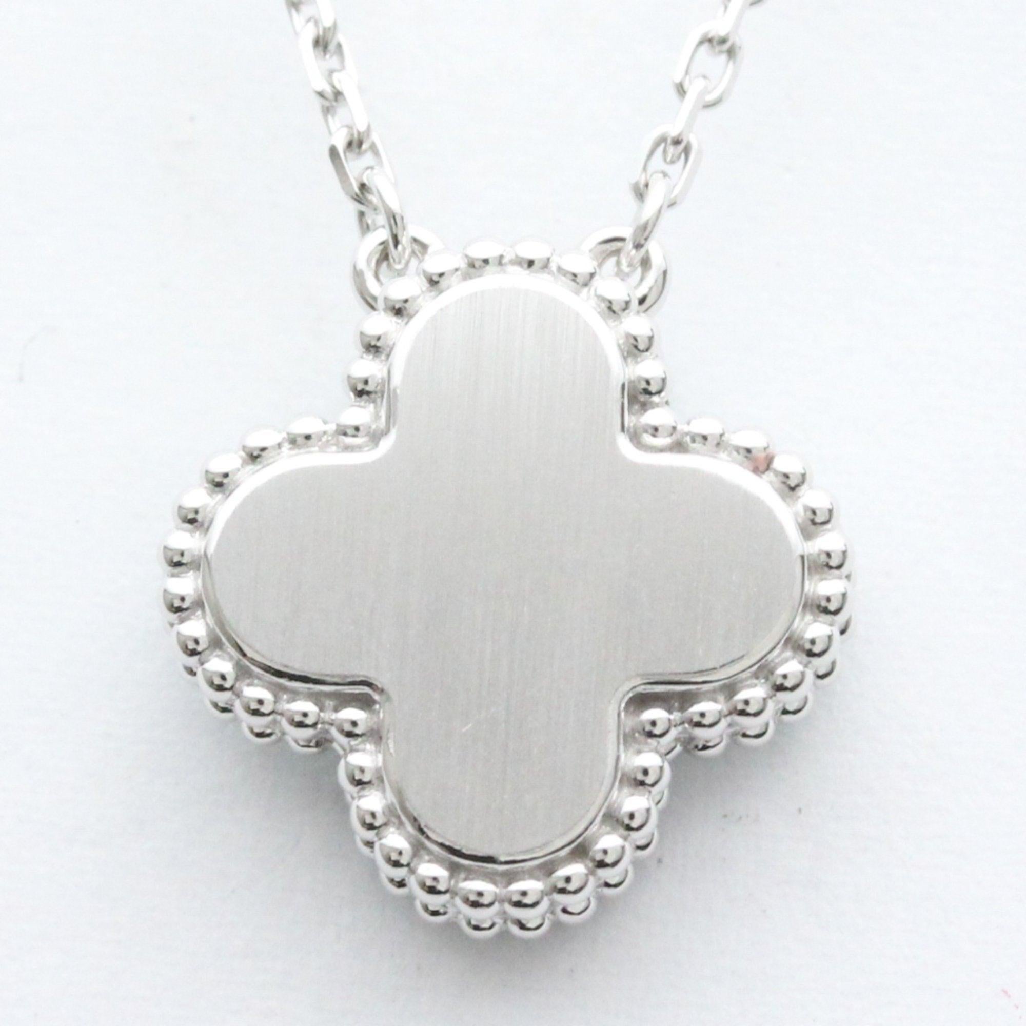 Van Cleef & Arpels Vintage Alhambra Diamond Necklace in 18K White gold In Excellent Condition For Sale In London, GB