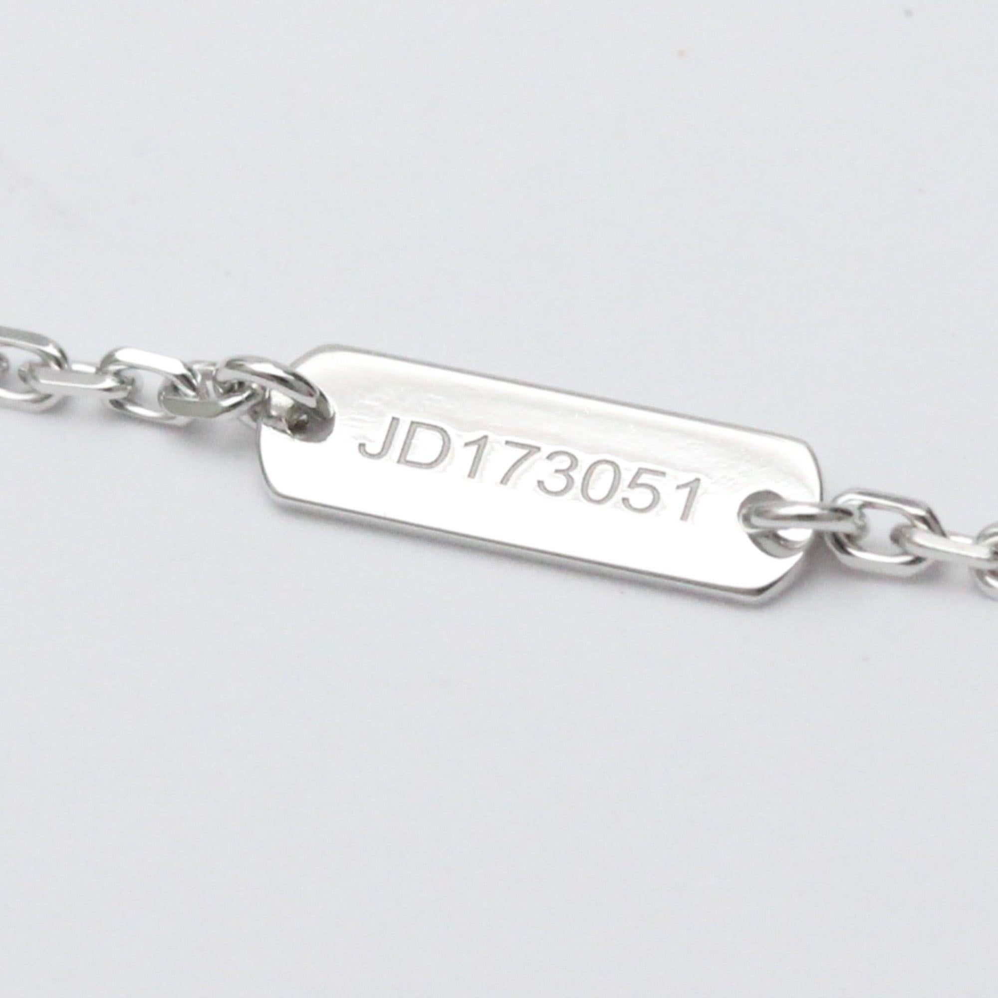 Van Cleef & Arpels Vintage Alhambra Diamond Necklace in 18K White gold For Sale 2