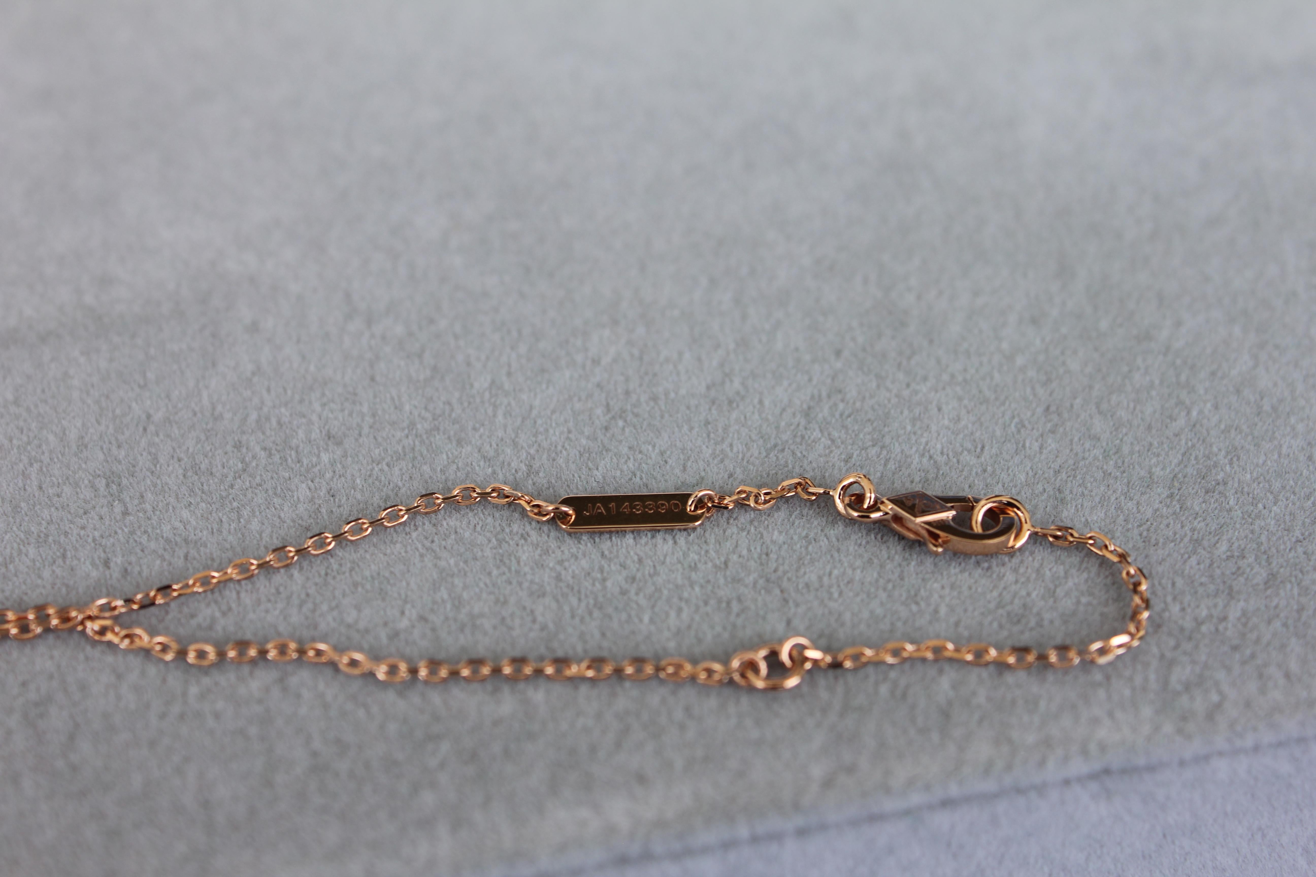 Van Cleef & Arpels Vintage Alhambra Diamond Paved 18K Rose Gold Necklace Pendant 1