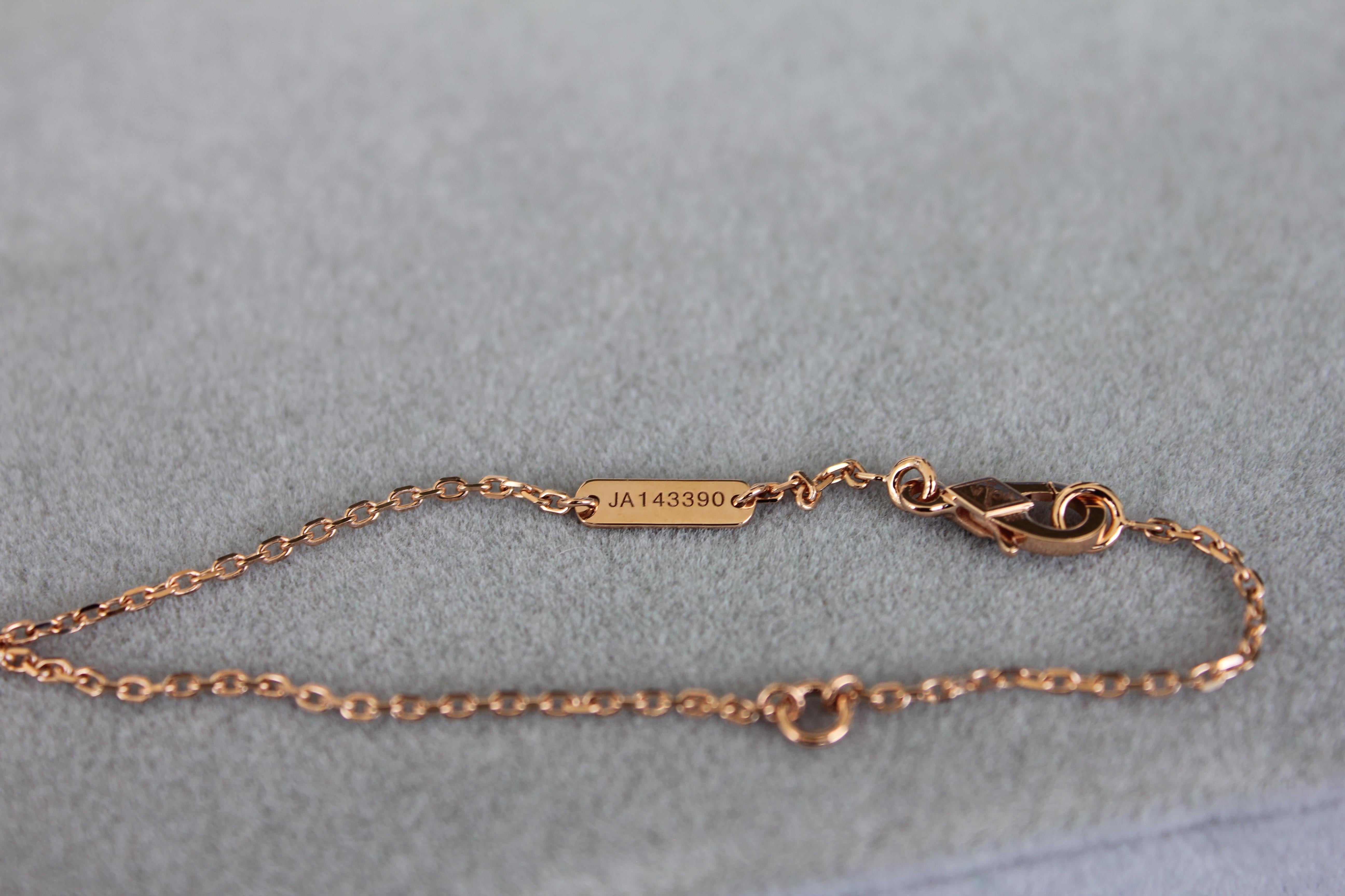 Van Cleef & Arpels Vintage Alhambra Diamond Paved 18K Rose Gold Necklace Pendant 2