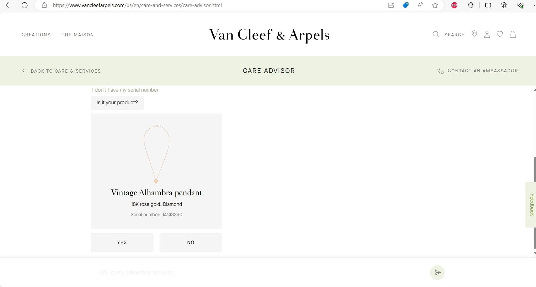 Van Cleef & Arpels Vintage Alhambra Diamant-Halskette aus 18 Karat Roségold mit Anhänger 10