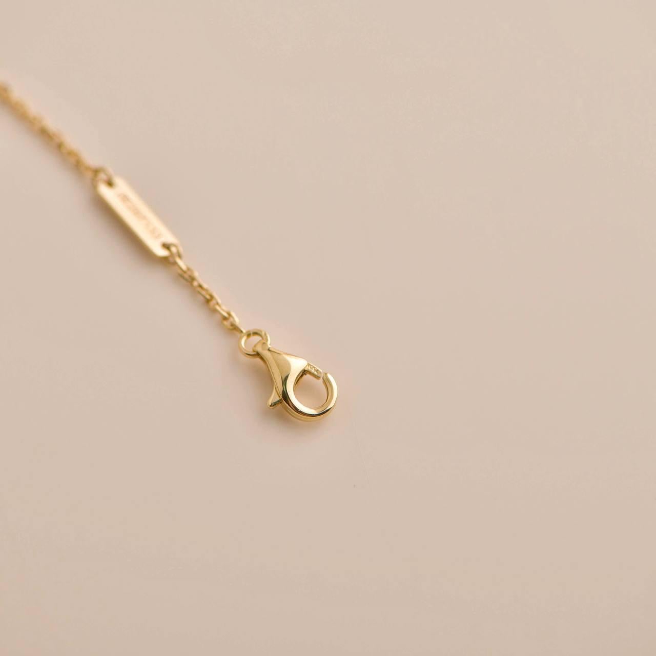 Brilliant Cut Van Cleef & Arpels Vintage Alhambra Diamond Paved Yellow Gold Pendant Necklace