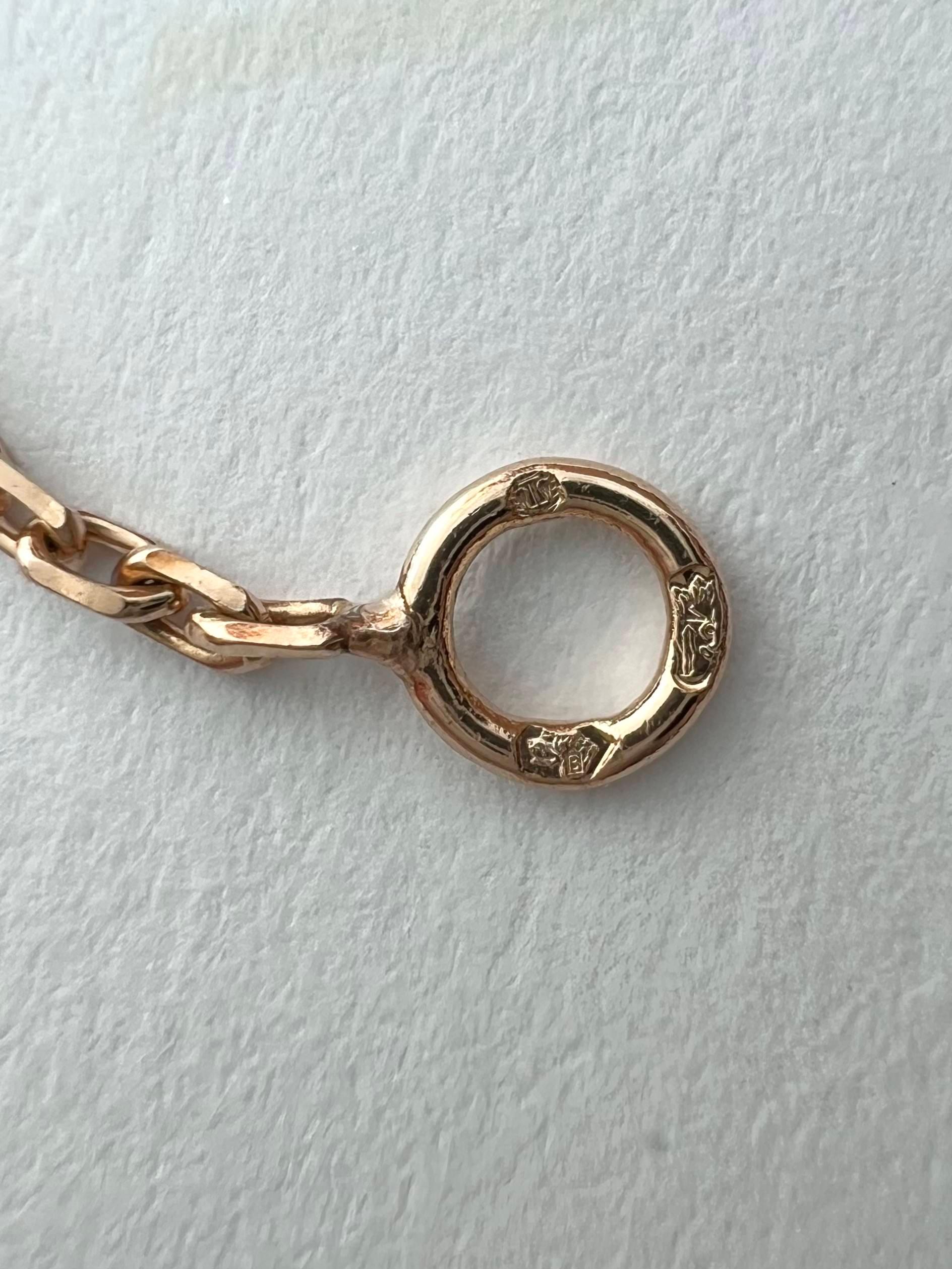 Round Cut Van Cleef & Arpels Vintage Alhambra Diamond Pendant Necklace, Rose Gold