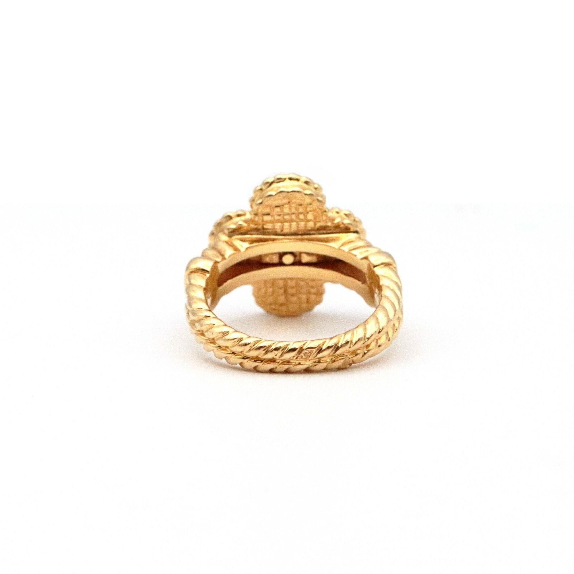 Van Cleef & Arpels Bague Vintage Alhambra en or jaune 18 carats et diamants Pour femmes en vente