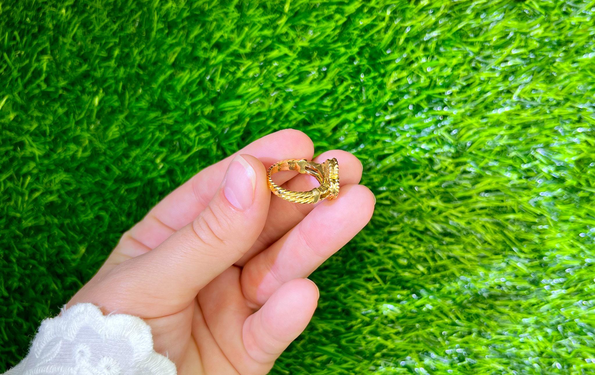Van Cleef & Arpels Vintage Alhambra Diamantring Perlmutt Originalverpackung für Damen oder Herren