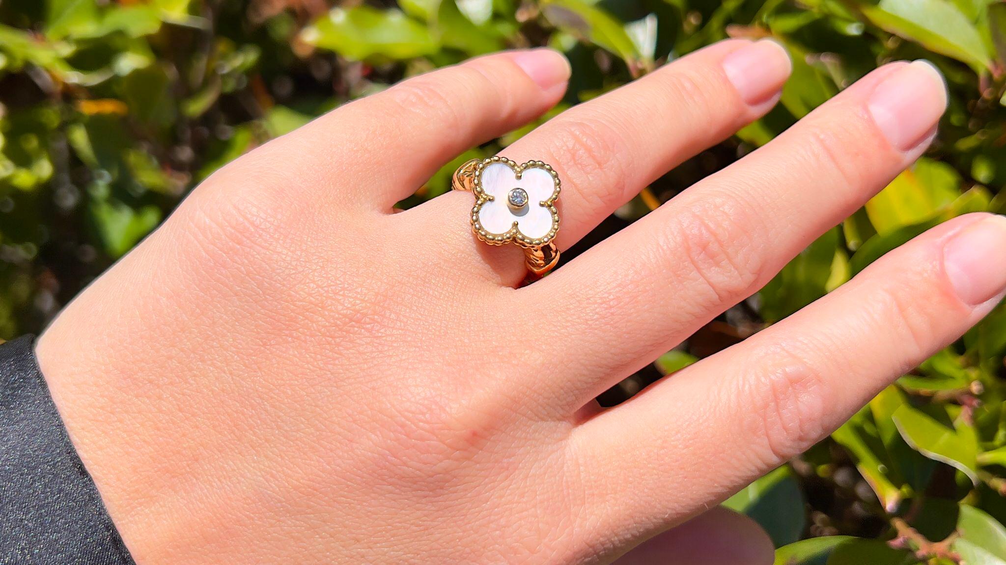 van cleef mother of pearl ring