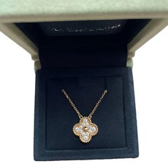 Van Cleef & Arpels Vintage Alhambra Diamond Rose Gold Pendant