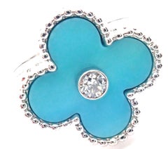 Van Cleef & Arpels Vintage Alhambra Diamant-Türkis-Weißgoldring