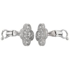 VAN CLEEF & ARPELS Vintage Alhambra Diamond White Gold Earrings