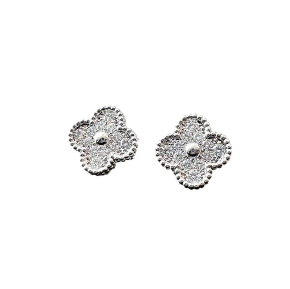 vintage alhambra earrings white gold