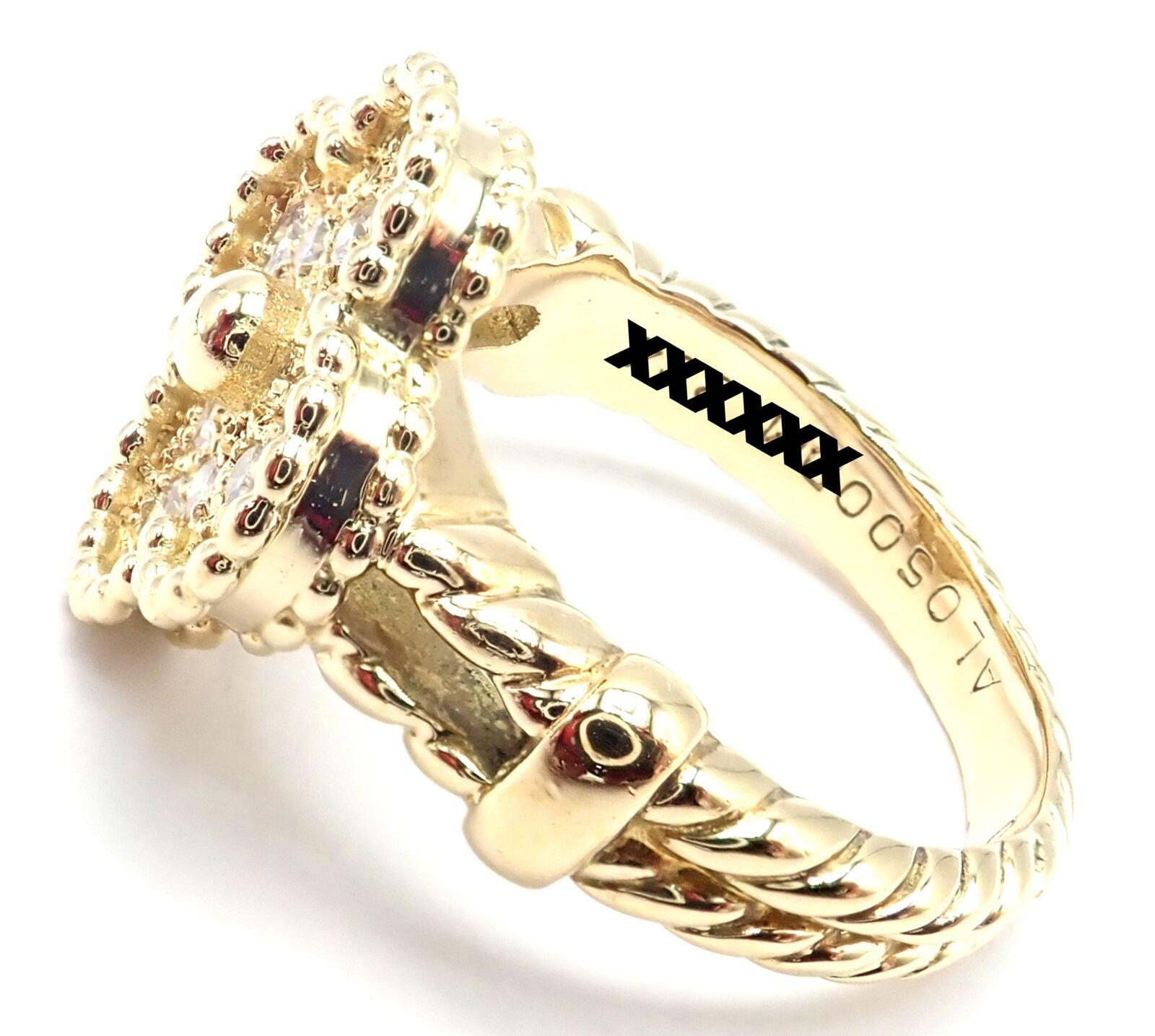 Van Cleef & Arpels Vintage Alhambra Diamant-Gelbgoldring aus Gelbgold im Zustand „Hervorragend“ in Southampton, PA