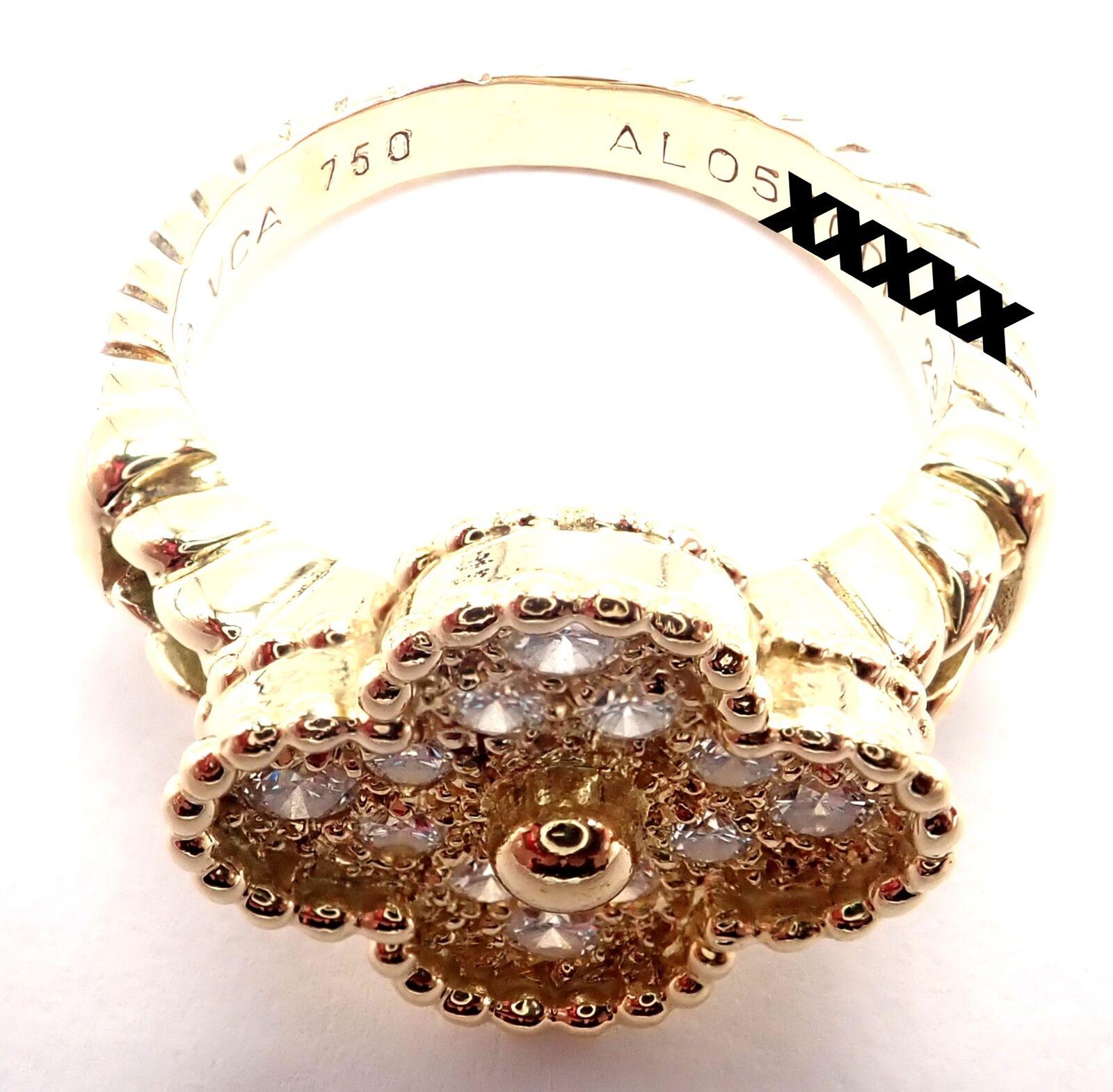 Van Cleef & Arpels Vintage Alhambra Diamant-Gelbgoldring aus Gelbgold 3