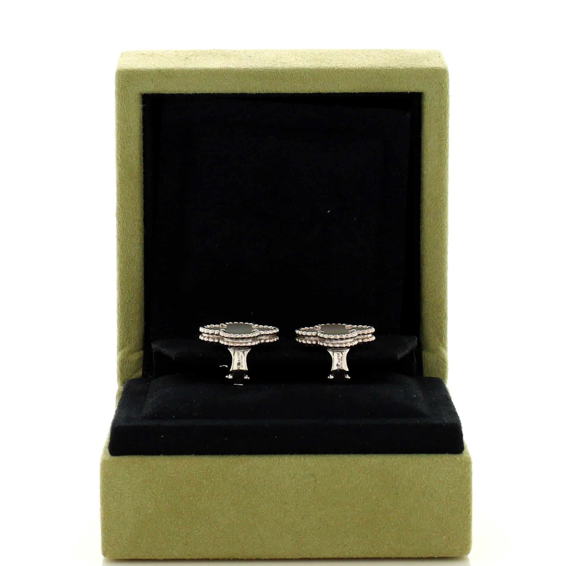 Condition: Very good. Moderate wear throughout.
Accessories: No Accessories
Measurements: Height/Length: 15.00 mm, Width: 15.00 mm
Designer: Van Cleef & Arpels
Model: Vintage Alhambra Earrings 18K White Gold and Mother of Pearl
Exterior Color: White