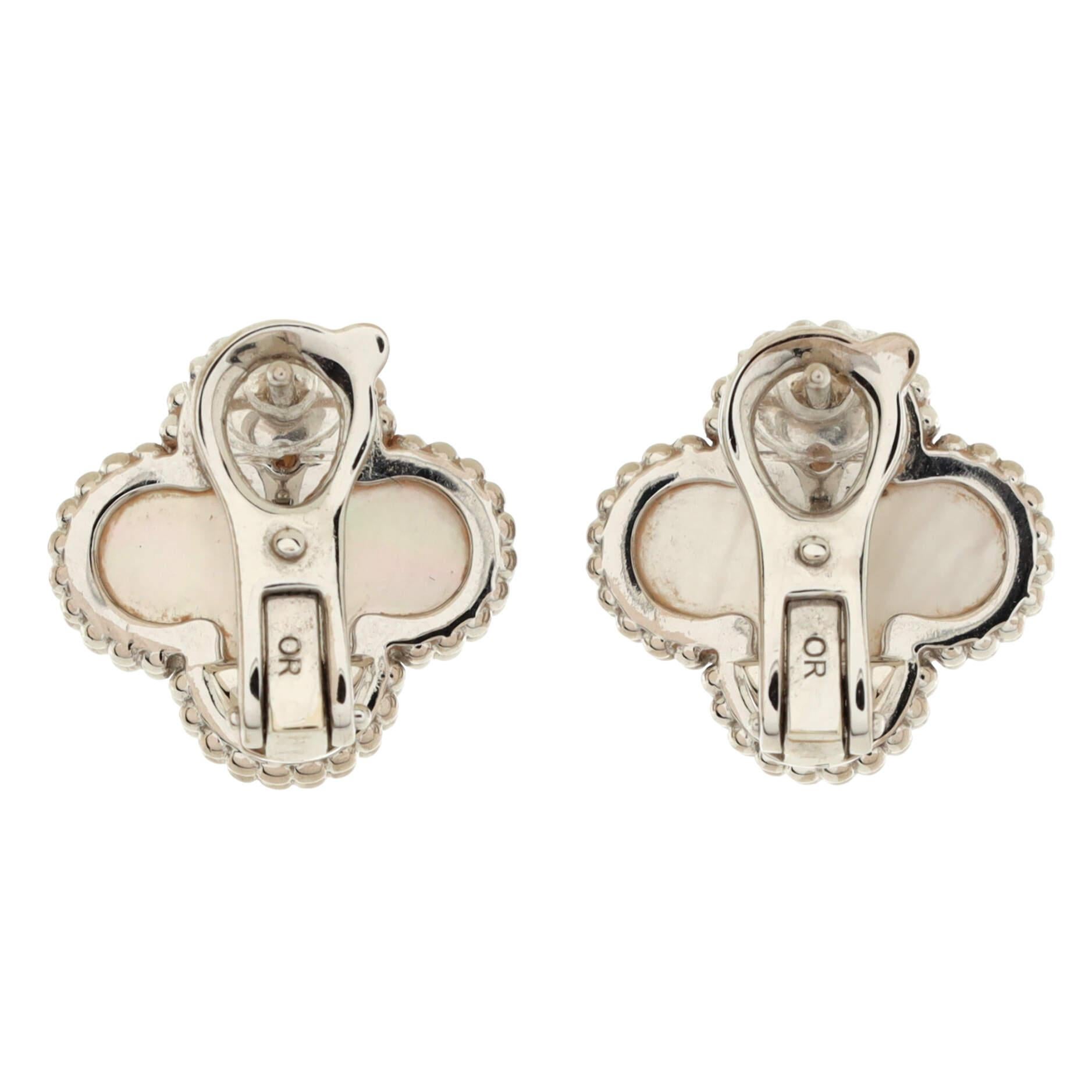 van cleef earrings white gold
