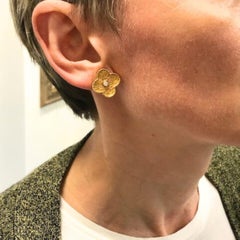 Van Cleef & Arpels Vintage Alhambra Earrings Diamond Gold