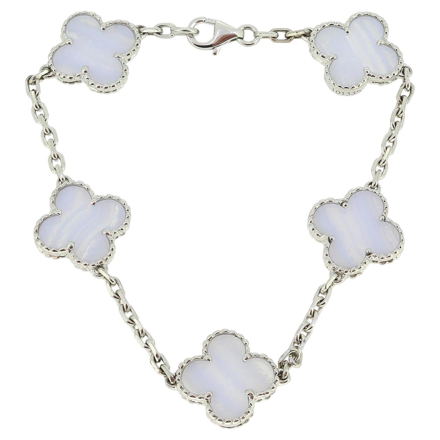 Van Cleef & Arpels Vintage Alhambra Five Motif Chalcedony Bracelet