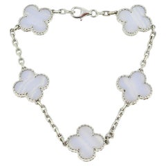 Van Cleef & Arpels Vintage Alhambra Five Motif Chalcedony Bracelet