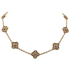 Van Cleef & Arpels Collier à 10 motifs en or et diamants "Vintage Alhambra"