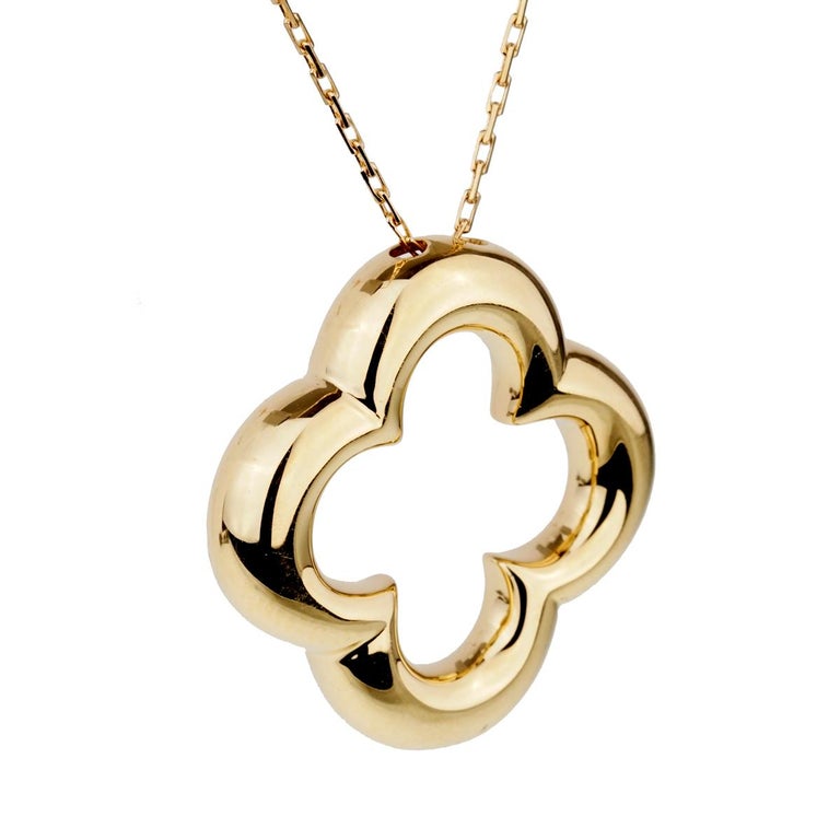 Van Cleef and Arpels Vintage Alhambra Gold Necklace at 1stdibs