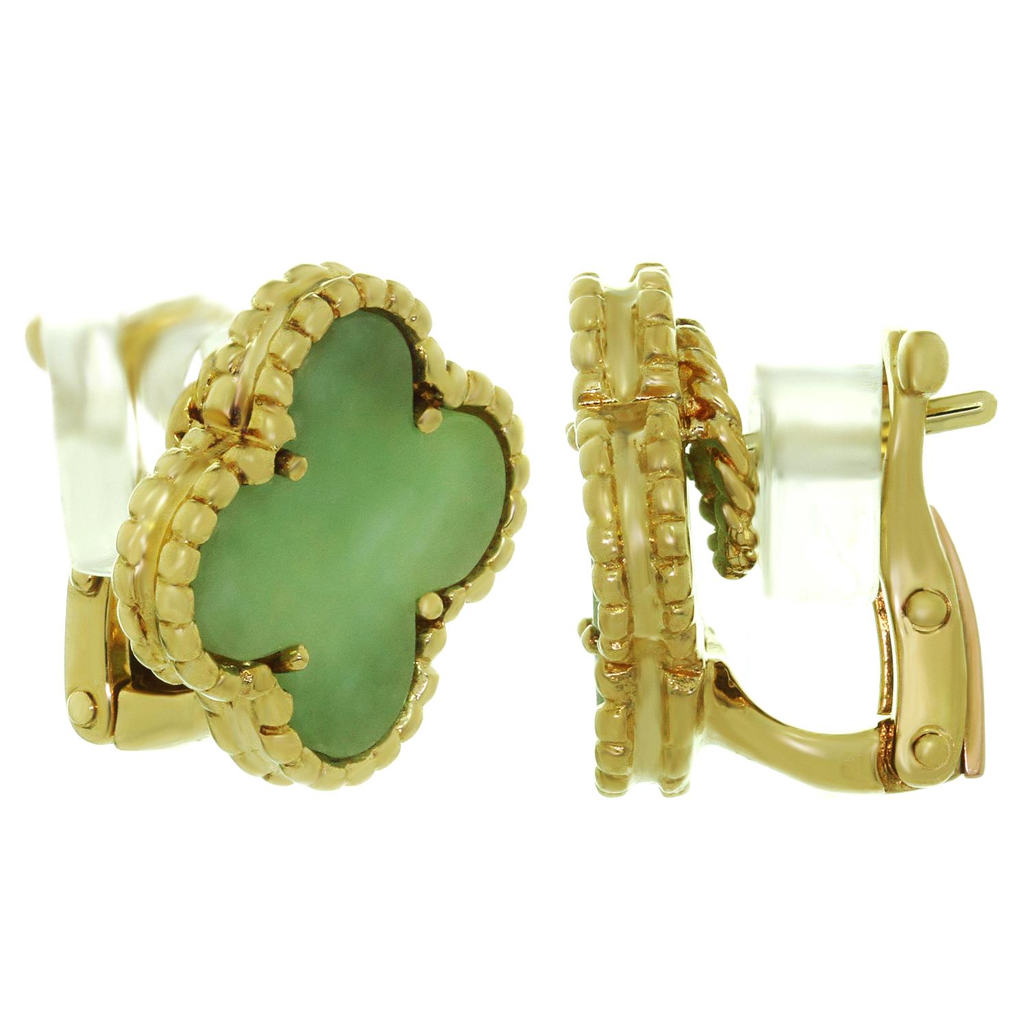 van cleef alhambra earrings green
