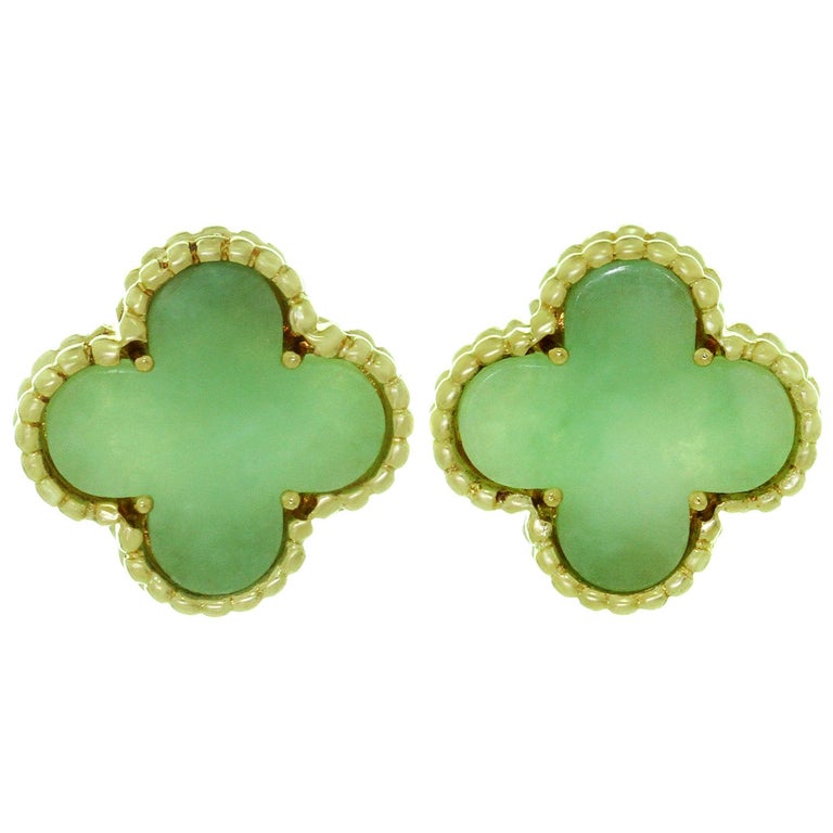 Van cleef and arpels green earrings clearance