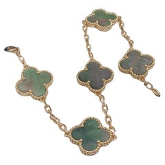 Van Cleef & Arpels Vintage Alhambra Grey Mother of Pearl 18K Rose Gold Bracelet