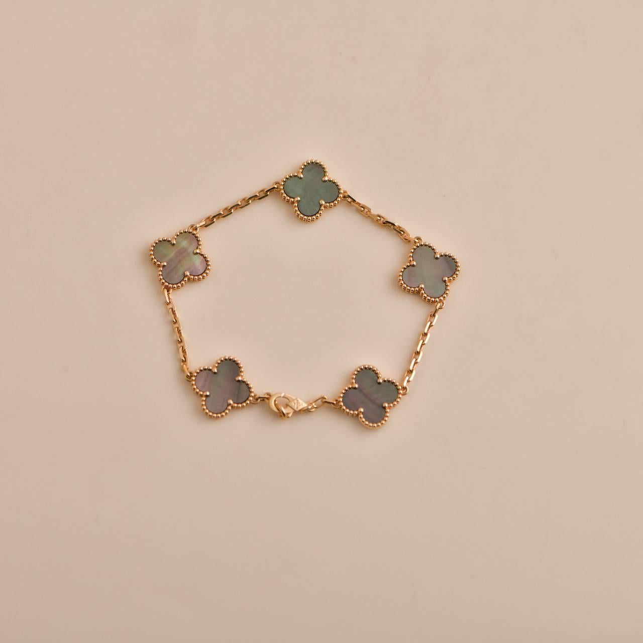 van cleef grey mother of pearl bracelet