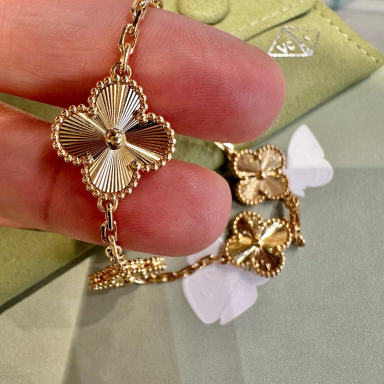 Van Cleef and Arpels Vintage Alhambra Guilloche 18k Yellow