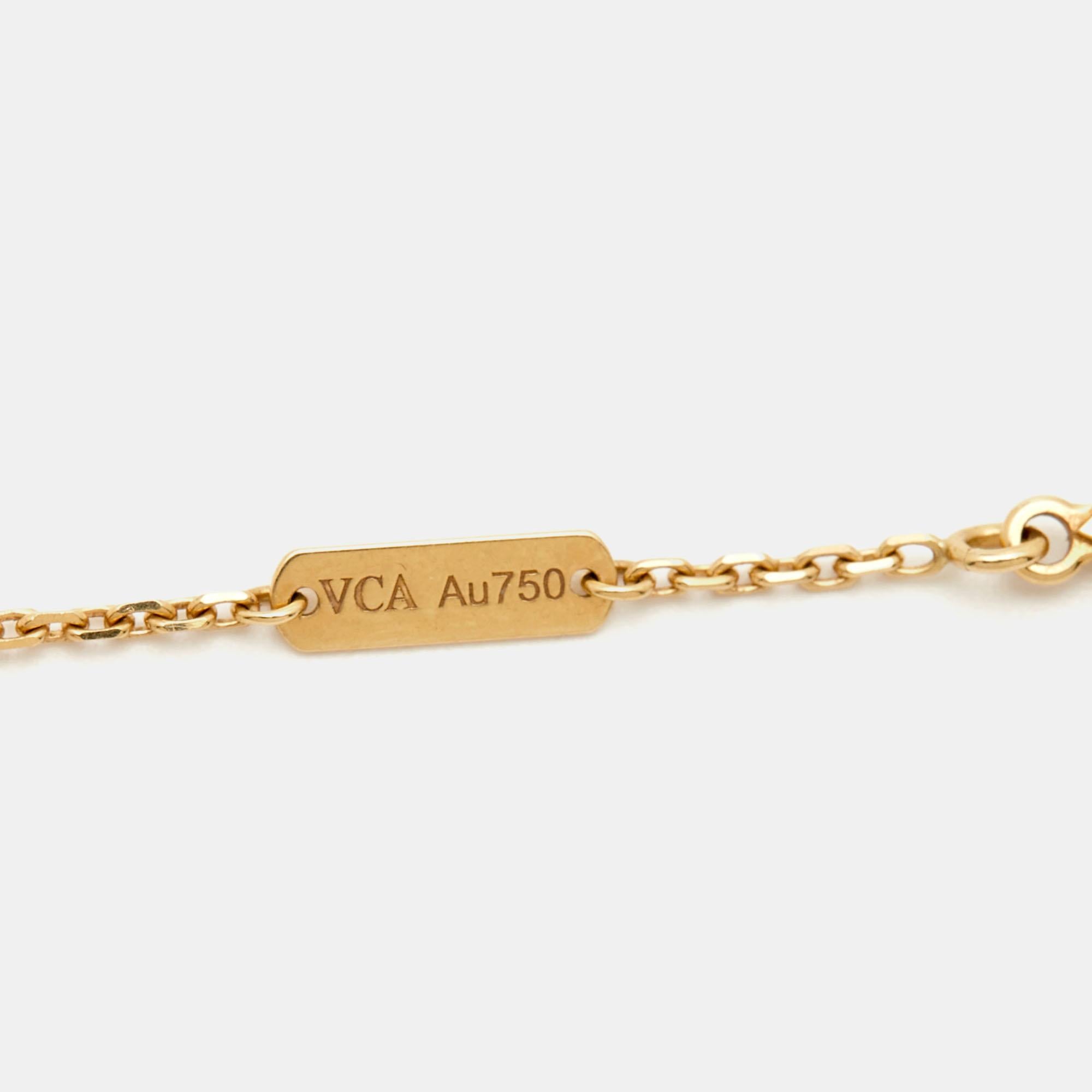 Women's Van Cleef & Arpels Vintage Alhambra Guilloche 18k Yellow Gold Necklace