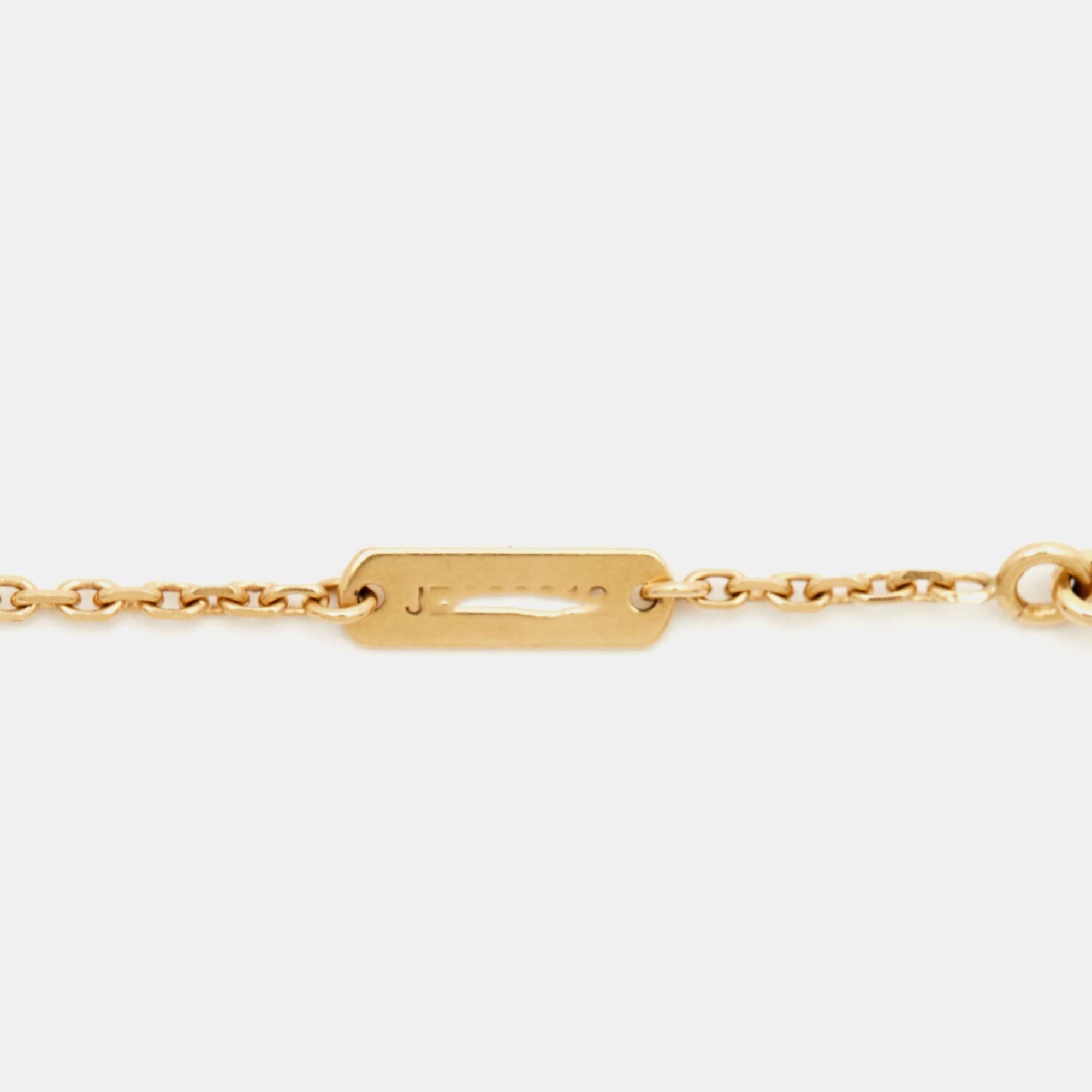 Van Cleef & Arpels Vintage Alhambra Guilloche 18k Yellow Gold Necklace 2