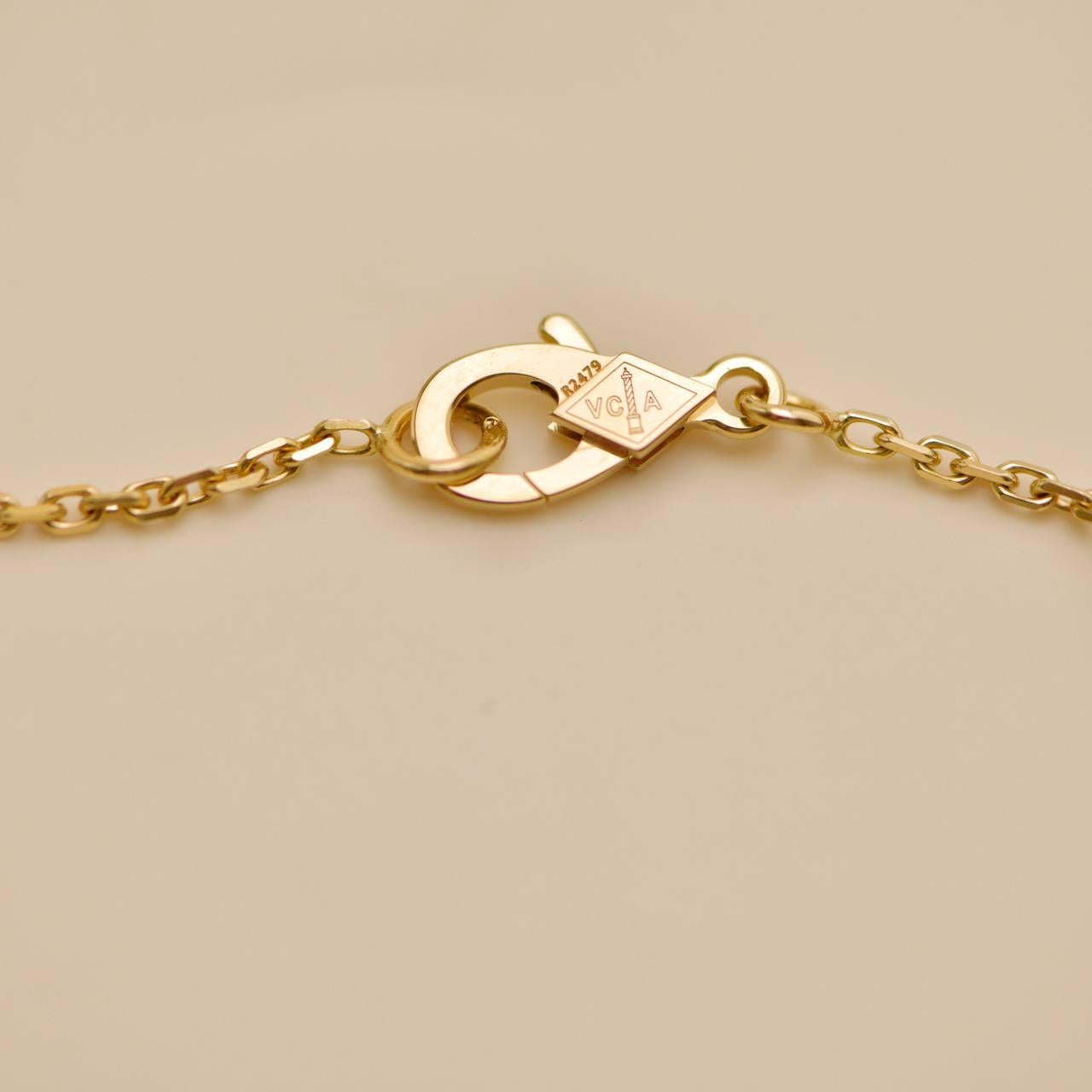 Van Cleef & Arpels Vintage Alhambra Guilloché 18K Yellow Gold Pendant Necklace 6