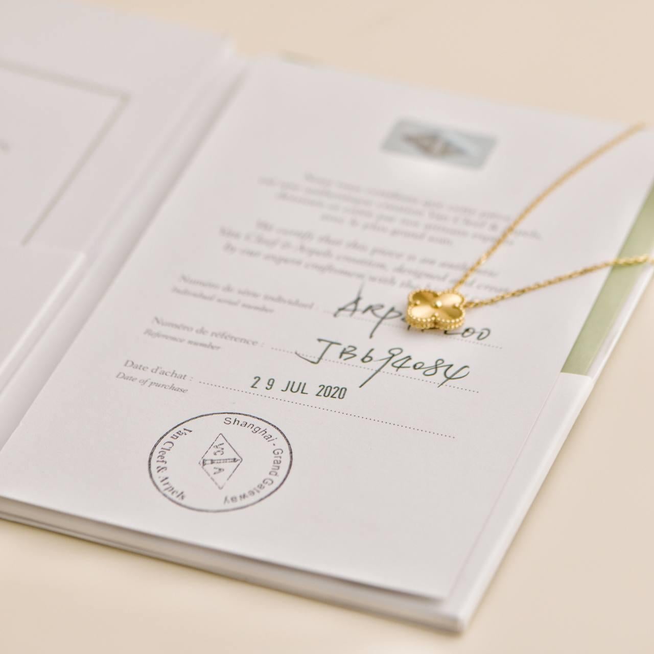 Van Cleef & Arpels Vintage Alhambra Guilloché 18K Yellow Gold Pendant Necklace In Excellent Condition In Banbury, GB